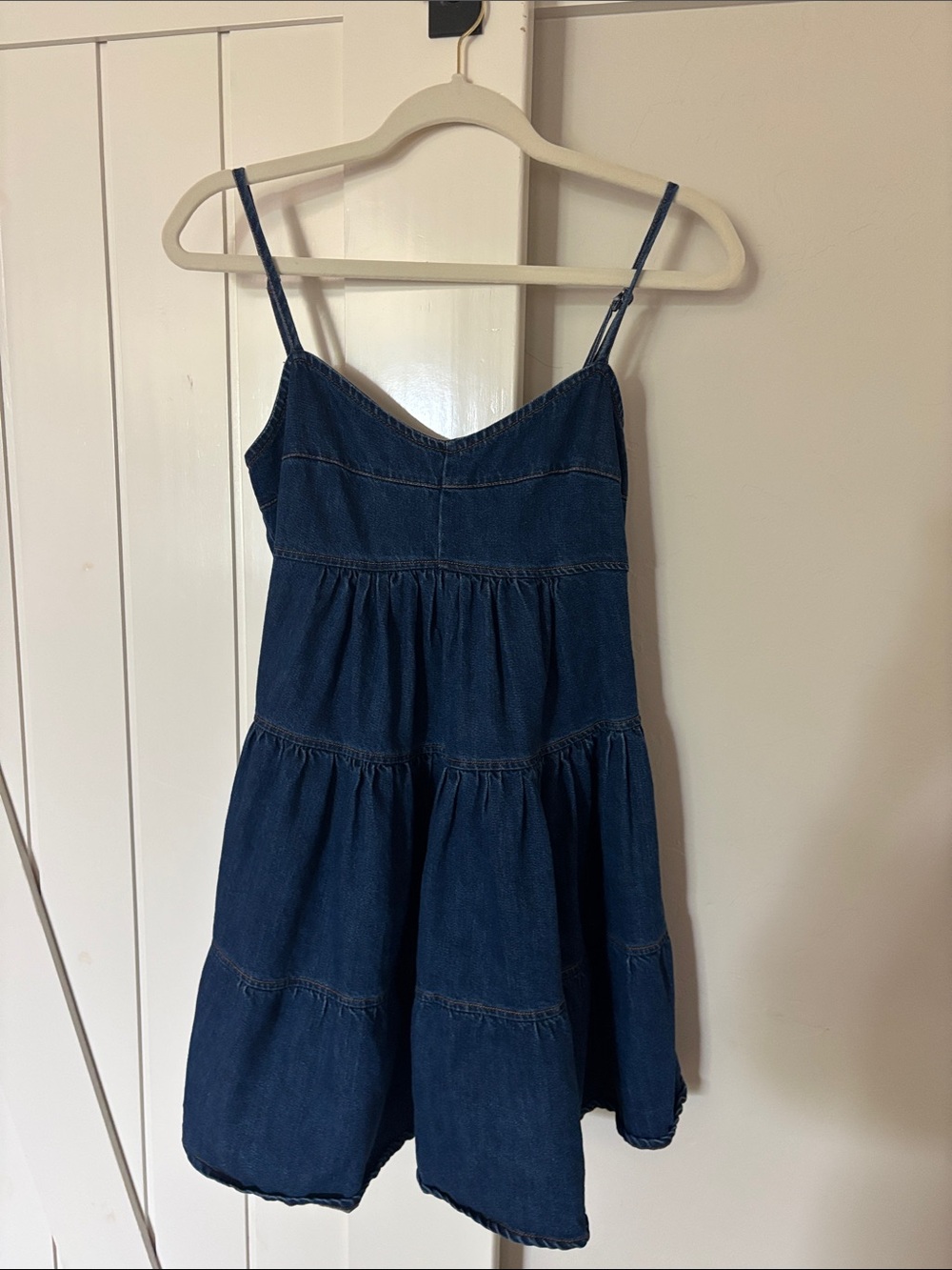 Olivaceous Dark Blue Denim Mini Dress